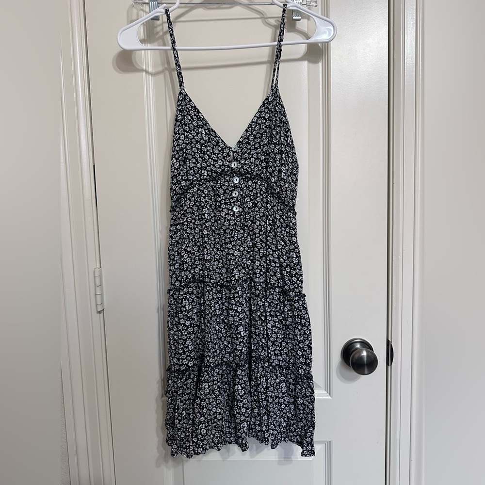 Altar'd State Black and White Floral Mini Dress